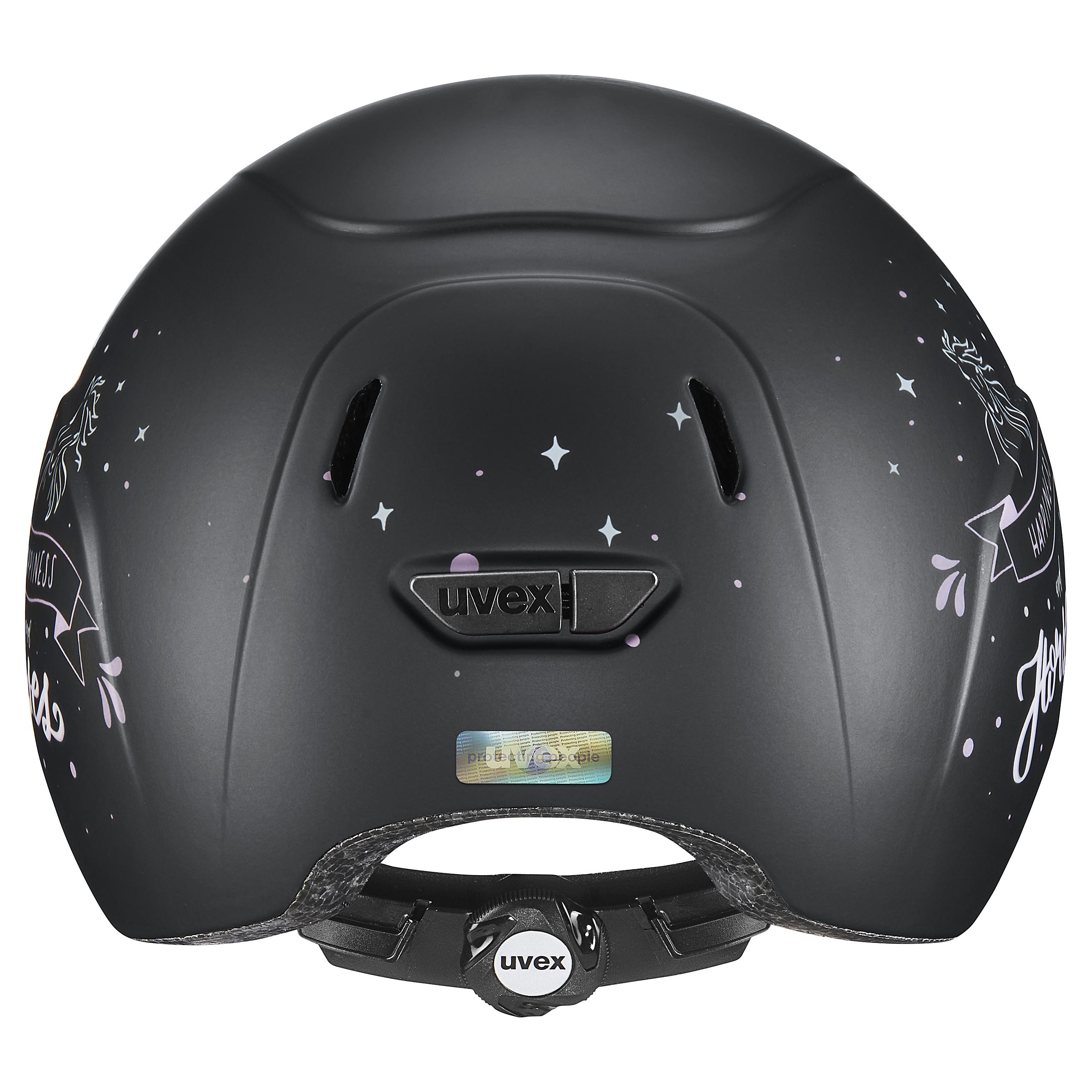 Uvex - Happy Horse Black - Casque d'équitation réglable pour enfants taille 49-54 cm