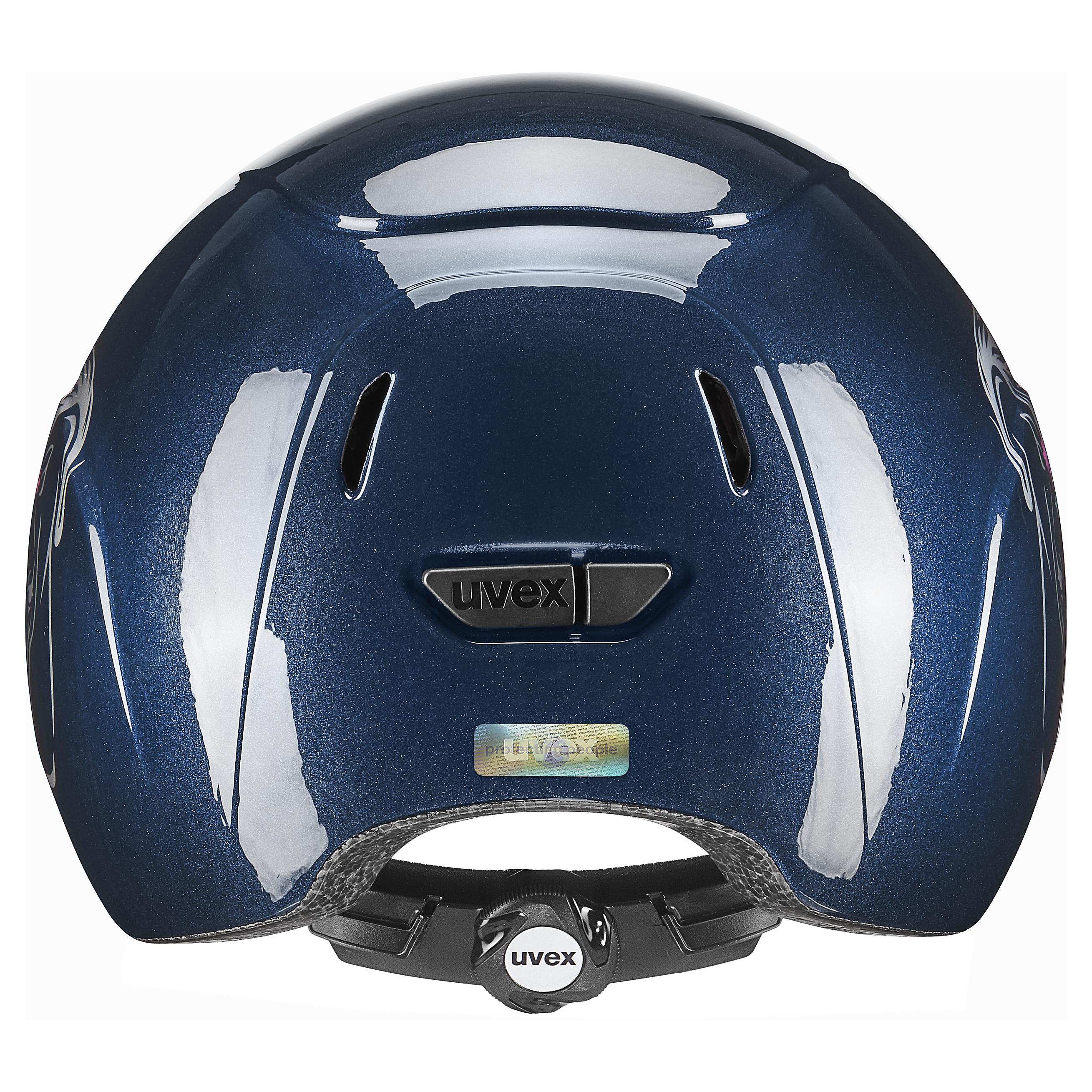 Uvex - Shiny Flower Navy - Casque d'équitation réglable pour enfant taille 49-54 cm