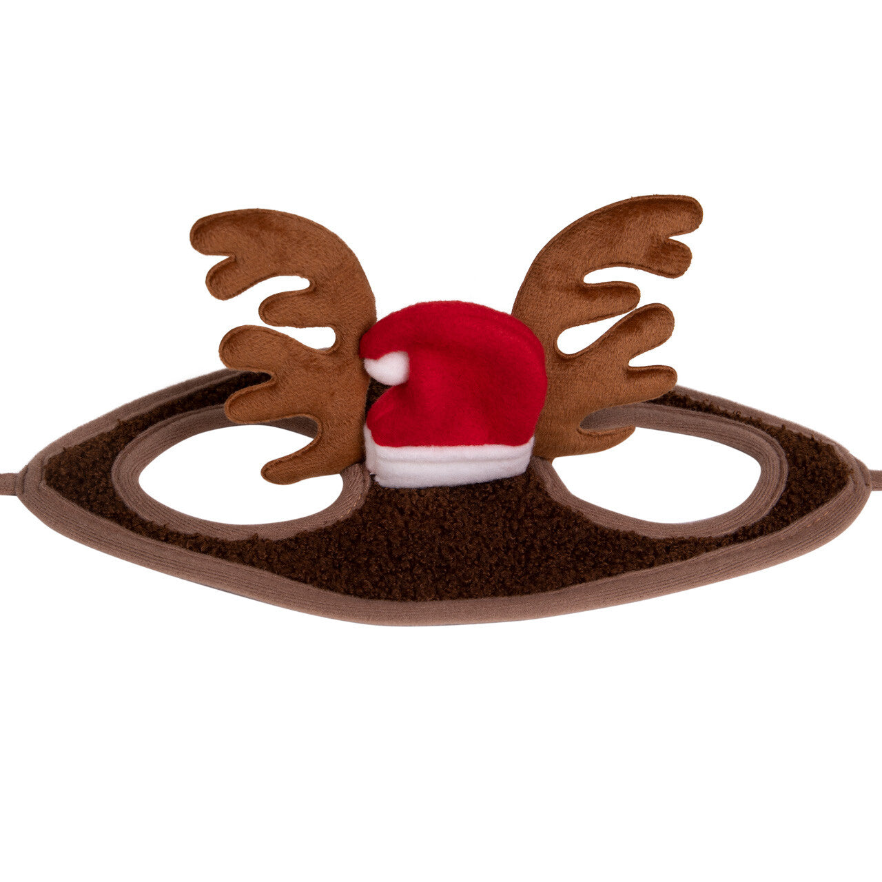 Cheval en chapeau de Noël avec des bois