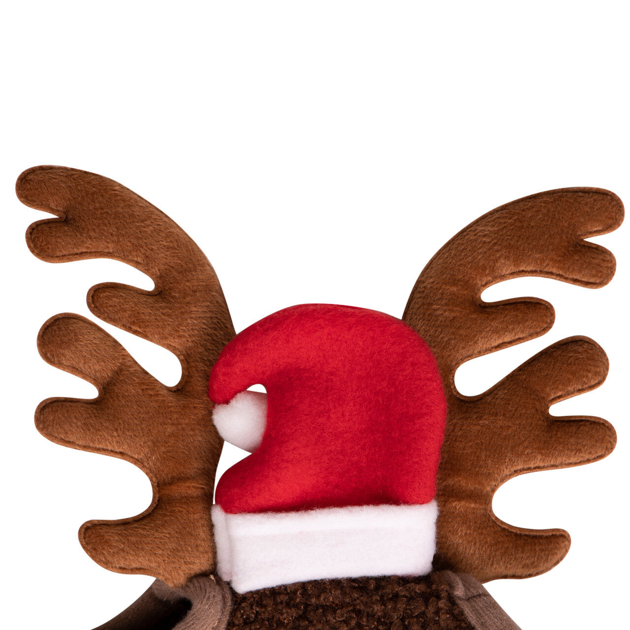 Cheval en chapeau de Noël avec des bois
