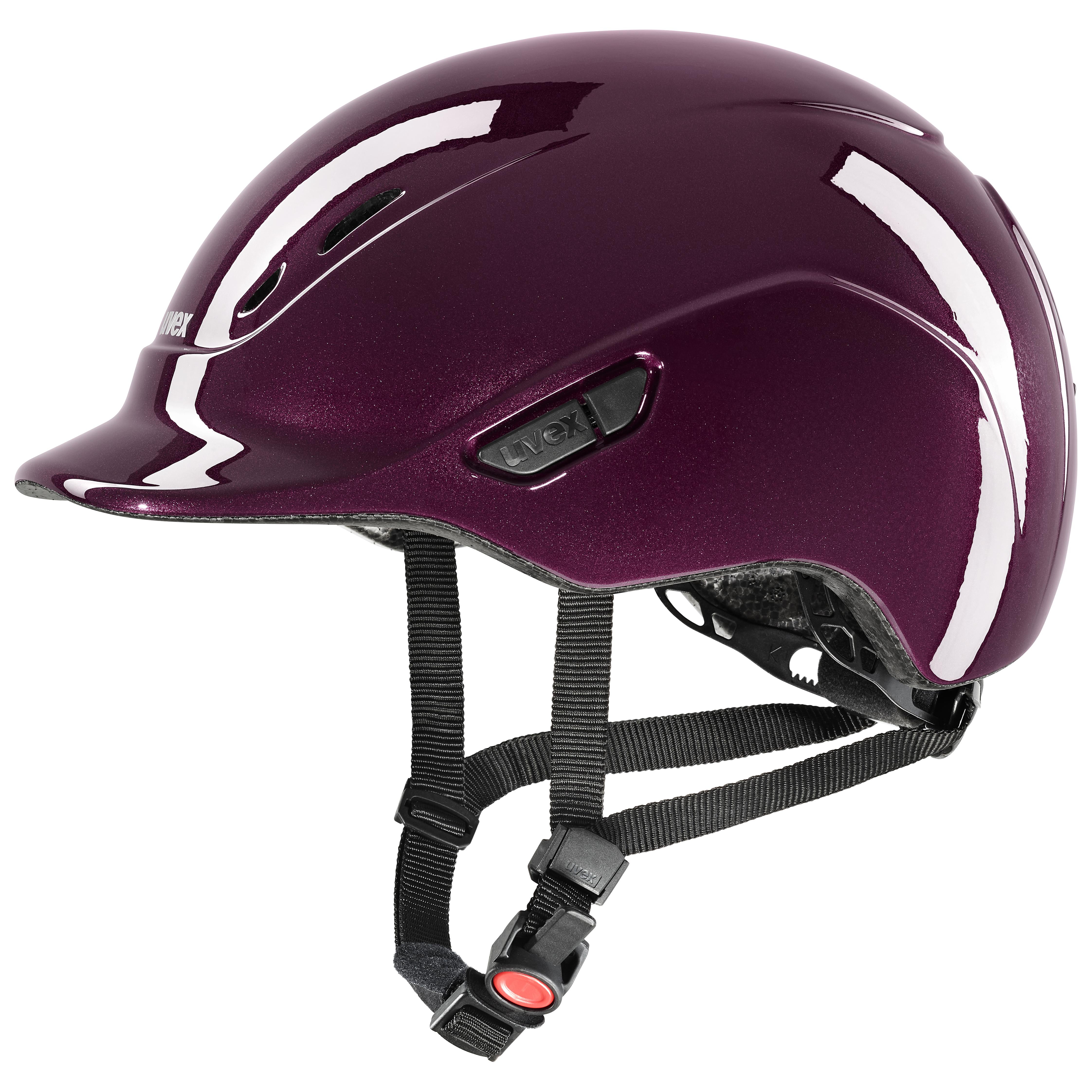 Uvex - Bordeaux Brillant - Casque d'équitation réglable pour enfant taille 49-54 cm