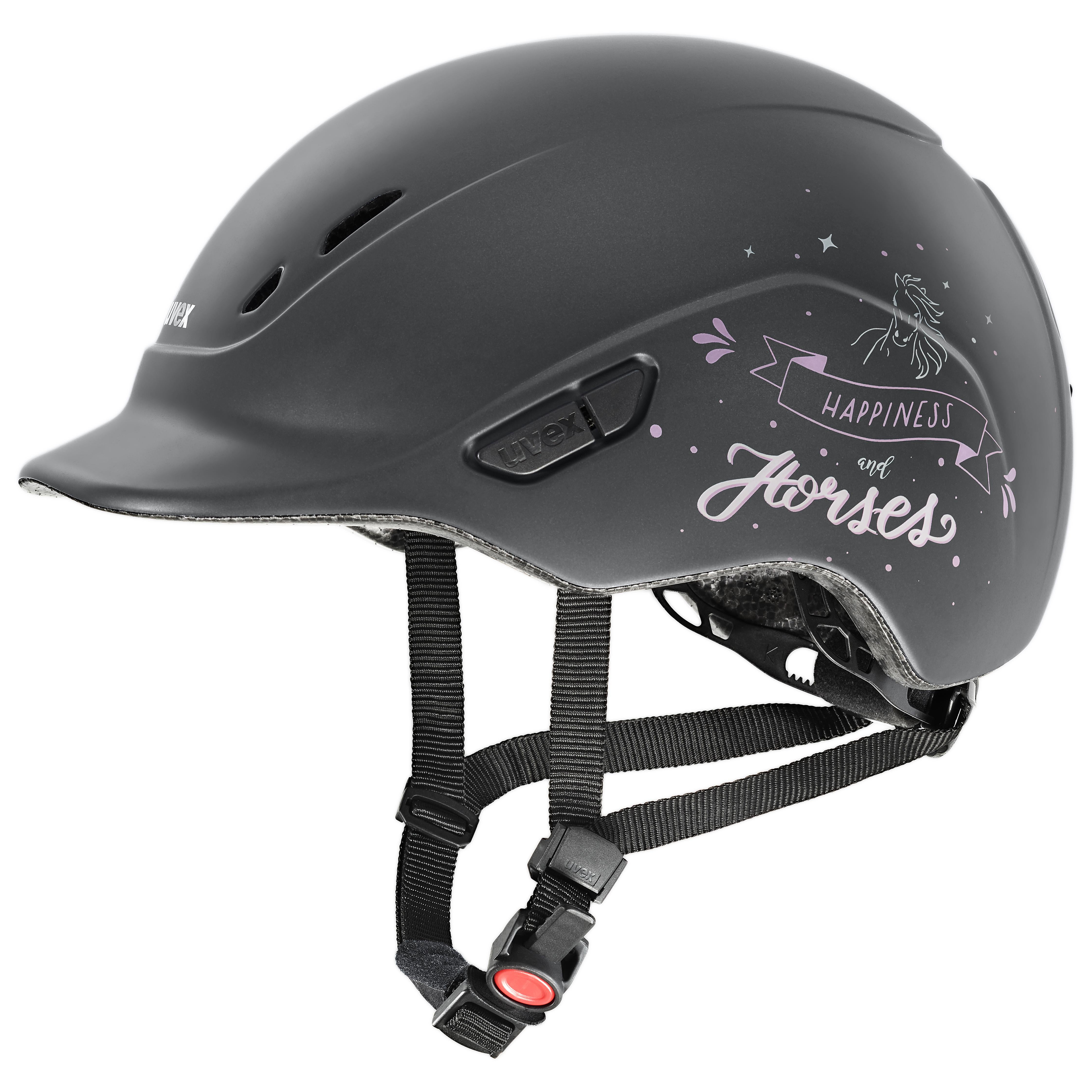 Uvex - Happy Horse Anthracite - Casque d'équitation réglable pour enfant taille 49-54 cm