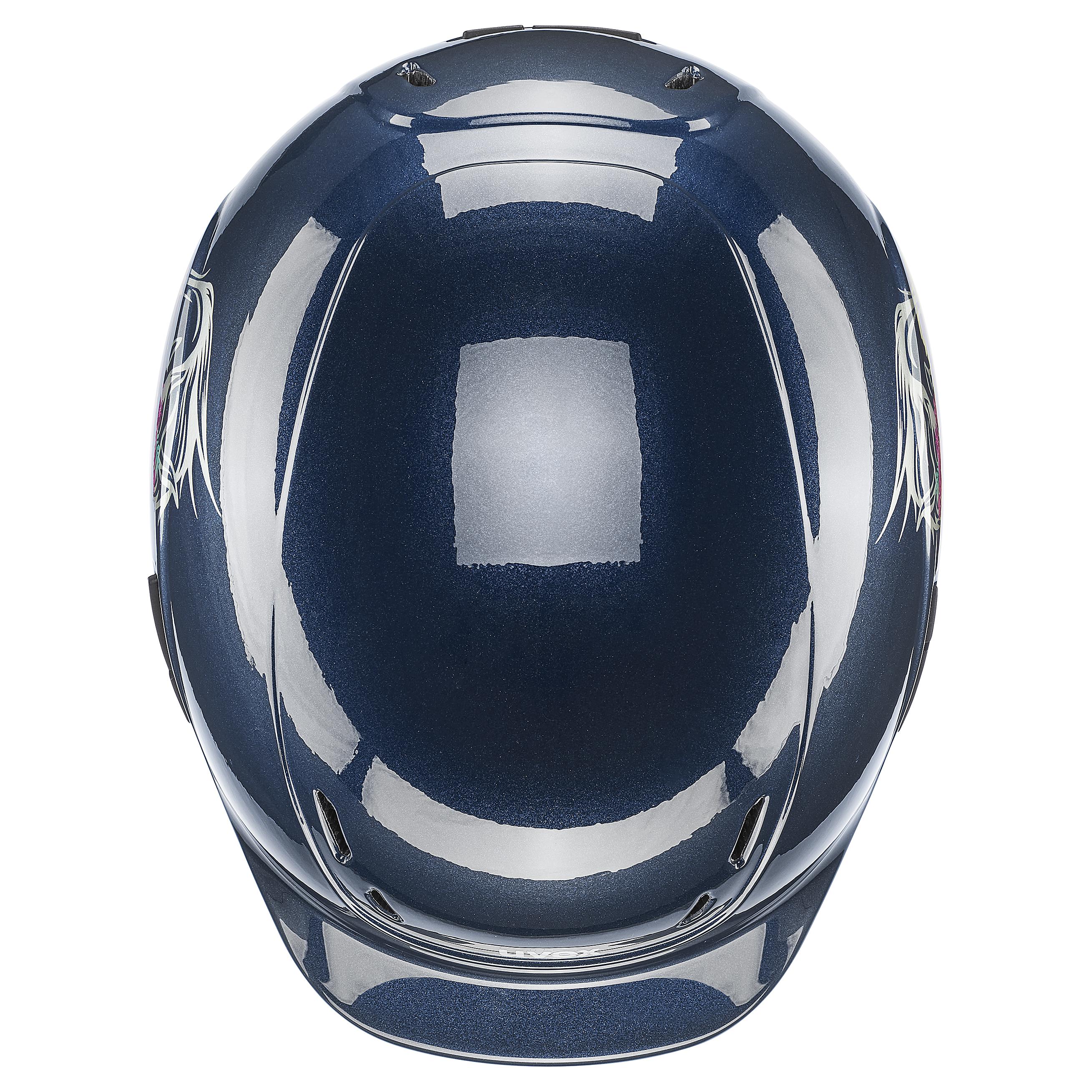 Uvex - Shiny Flower Navy - Casque d'équitation réglable pour enfant taille 49-54 cm